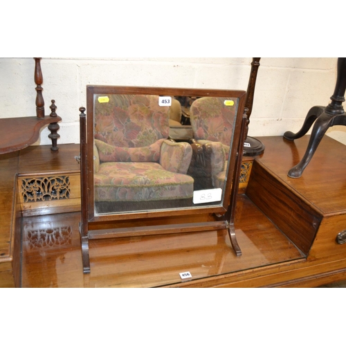 453 - 19TH CENTURY MAHOGANY SWING TOILET MIRROR