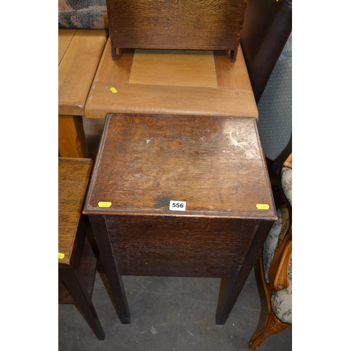 556 - EDWARDIAN OAK WORKBOX