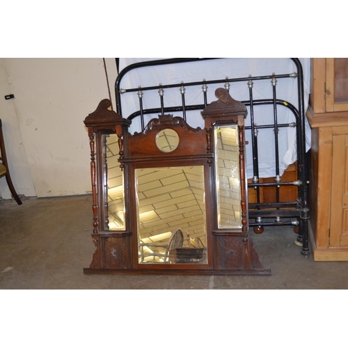 591 - EDWARDIAN MAHOGANY OVERMANTEL