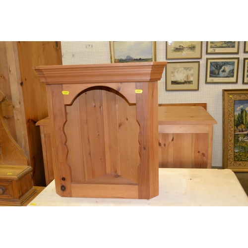 604 - PINE OPEN FRONTED CORNER CUPBOARD