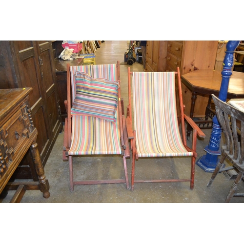 616 - PAIR OF FOLDING DECK CHAIRS