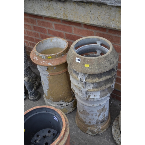 649 - 2 CHIMNEY POTS