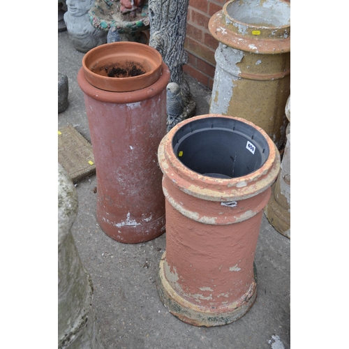 650 - 2 TERRACOTTA CHIMNEY POTS