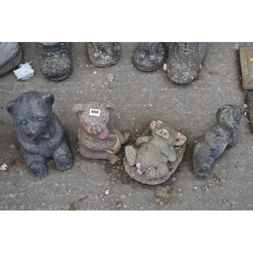 658 - 4 GARDEN ORNAMENTS