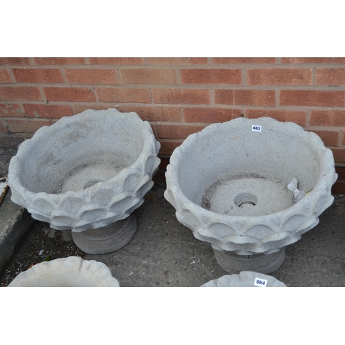 663 - PAIR OF ACANTHUS PLANTERS