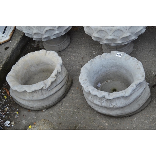 664 - PAIR OF SACK PLANTERS