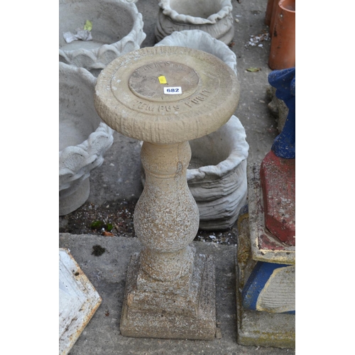 682 - STONEWARE SUNDIAL; A/F 70CM HIGH