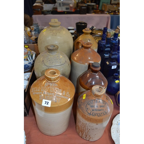 72 - 19TH CENTURY 2 GALLON STONEWARE BOTTLE 