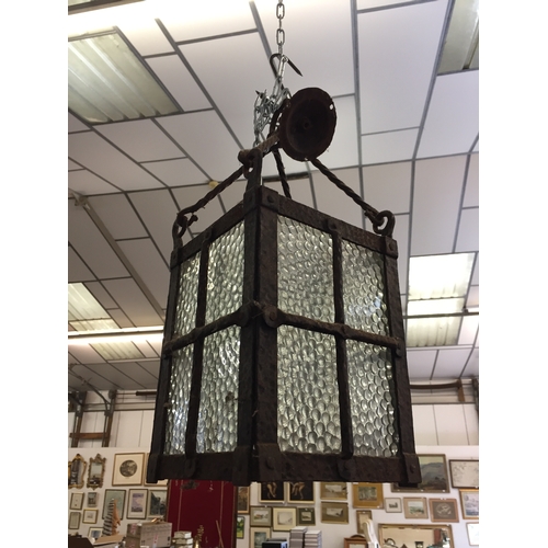 90 - CAST IRON HALL LANTERN