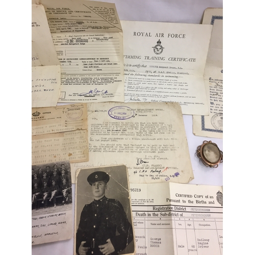 365 - QUANTITY OF EPHEMERA RELATING TO MR FREDERICK LEW BRUCE INCLUDING DEATH TELEGRAM, MALAYAN POLICE NOT... 