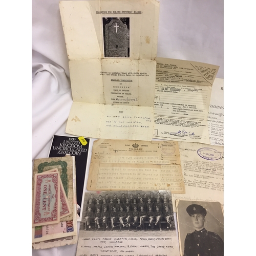 365 - QUANTITY OF EPHEMERA RELATING TO MR FREDERICK LEW BRUCE INCLUDING DEATH TELEGRAM, MALAYAN POLICE NOT... 