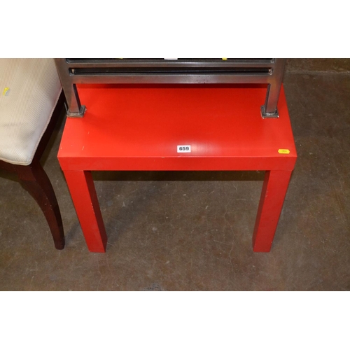 659 - RETRO RED LACQUERED COFFEE TABLE