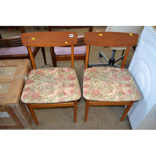 665 - PAIR OF RETRO TEAK DINING CHAIRS