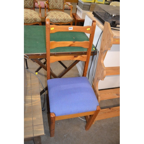 671 - PINE HIGH BACK DINING CHAIR