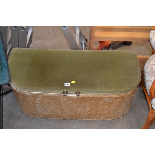 696 - LLOYD LOOM STYLE BOX OTTOMAN 92CM WIDTH X 40CM DEPTH X 38CM HIGH