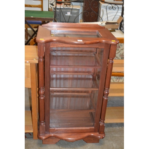 718 - MAHOGANY DISPLAY CABINET 58CM WIDTH X 41CM DEPTH X 96CM HIGH