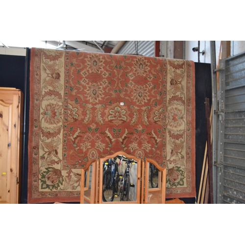 726 - BORDERED FLORAL RUG 245CM X 168CM