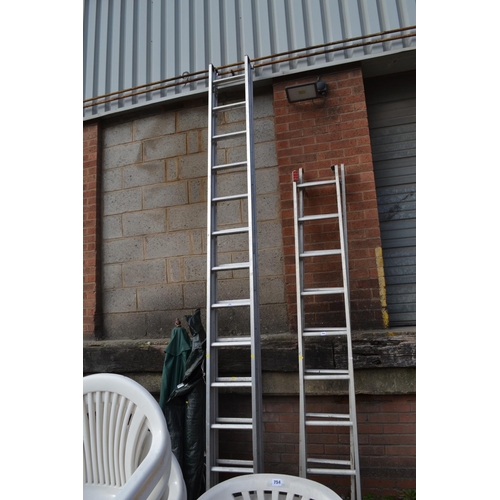 752 - PAIR OF LONG ALUMINIUM EXTENDING LADDERS