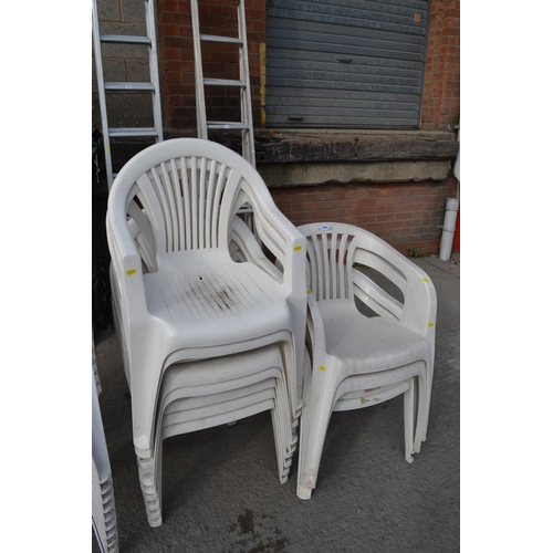 754 - 13 WHITE GARDEN CHAIRS