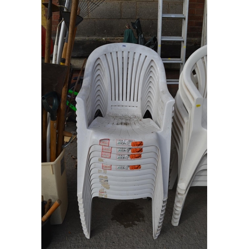 755 - 11 WHITE GARDEN CHAIRS