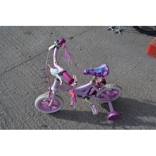 785 - UNICORN CHILDS BIKE WITH STABILISERS