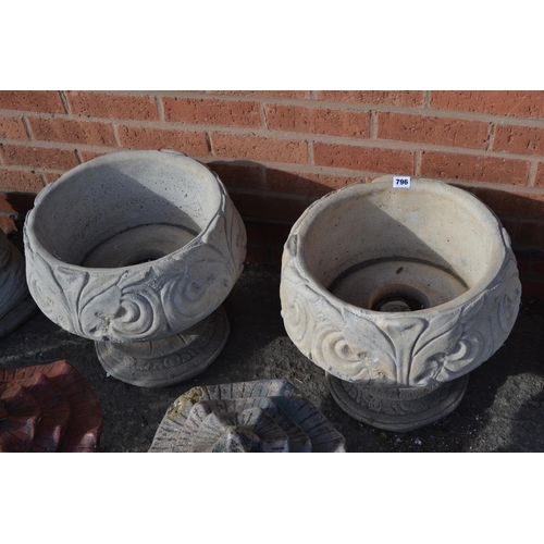 796 - PAIR OF ACANTHUS URNS