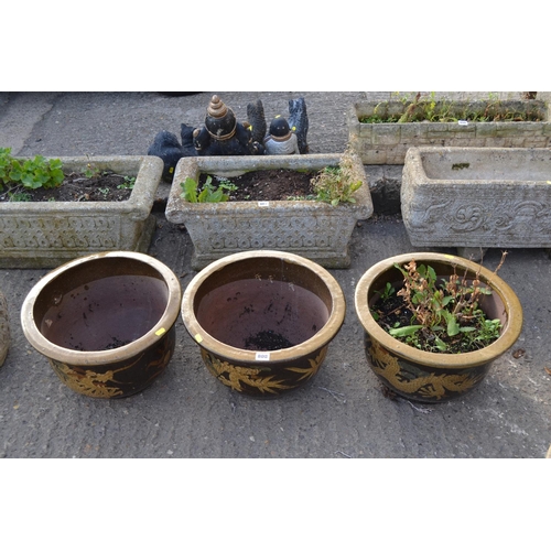 808 - 3 CIRCULAR ORIENTAL PLANTERS