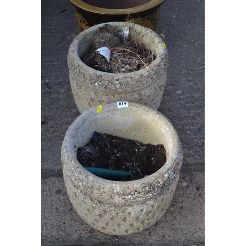 814 - PAIR OF STONEWARE PLANTERS