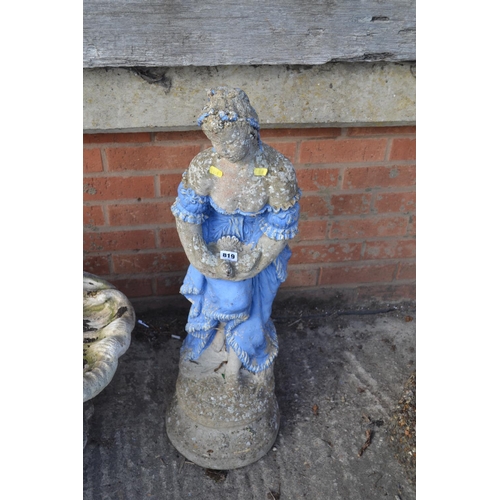 819 - STONEWARE LADY WITH DOVE