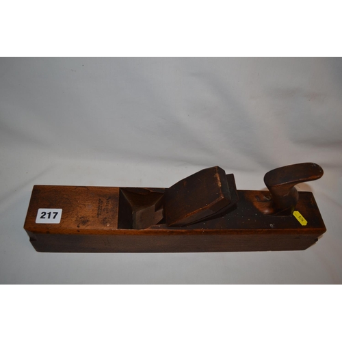 217 - VINTAGE WOODEN JACK PLANE STAMPED W.POINTER