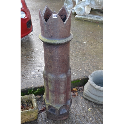 728 - SALT GLAZED CASTELLATED CHIMNEY POT