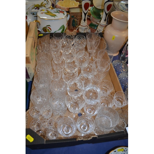 77 - QUANTITY OF CUT GLASS DRINKING GLASSES