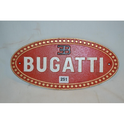 251 - CAST IRON BUGATTI SIGN