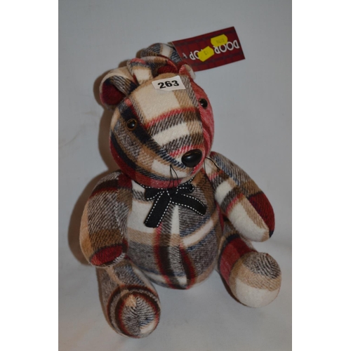 263 - TARTAN RABBIT DOORSTOP (NEW)