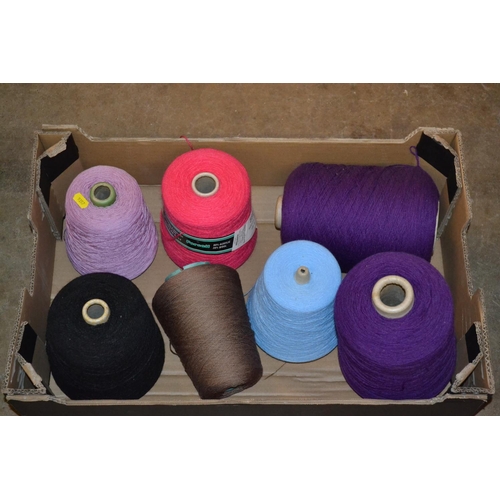 267 - 7 REELS OF VARIOUS COLOURED WOOL