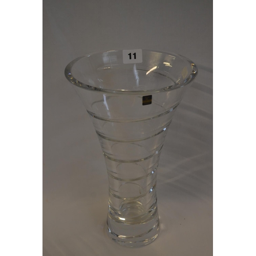 11 - GLENEAGLES LEAD CRYSTAL HAND MADE VASE (30CM)