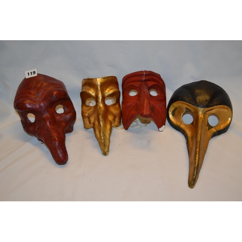 119 - 4 FANCY DRESS MASKS