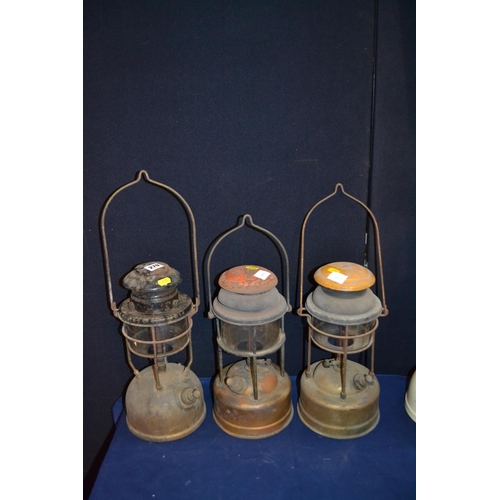 279 - 3 VARIOUS HURRICANE LAMPS