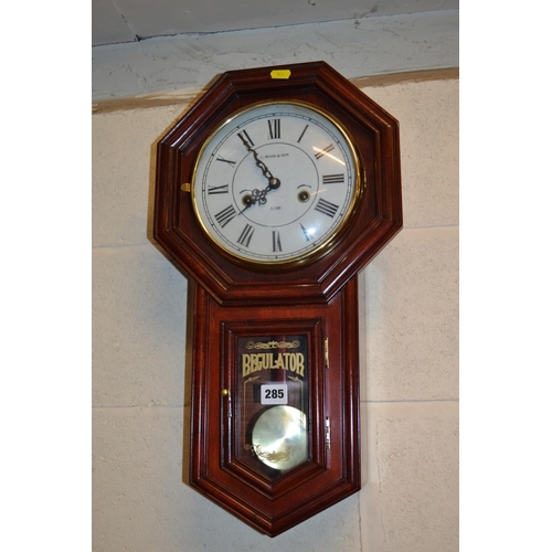 285 - MODERN REGULATOR WALL CLOCK