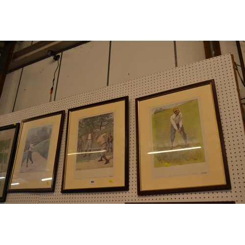 391 - 3 COLOURED GOLFING ENGRAVINGS 