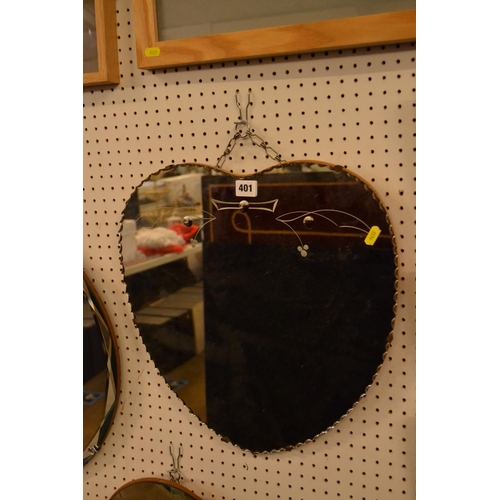 401 - FRAMELESS HEART SHAPED MIRROR