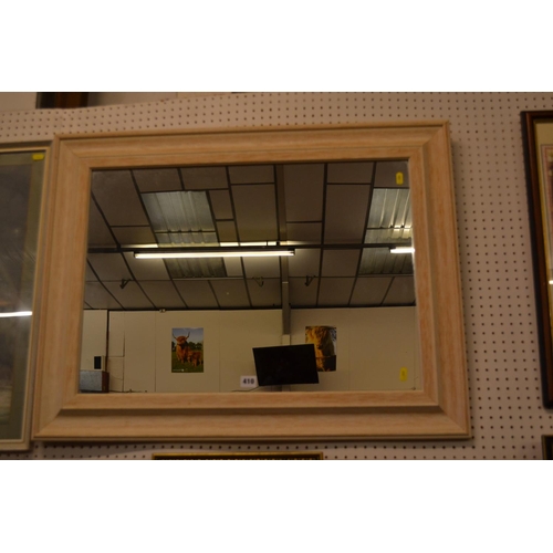 410 - RECTANGULAR WALL MIRROR IN LIMED OAK FRAME