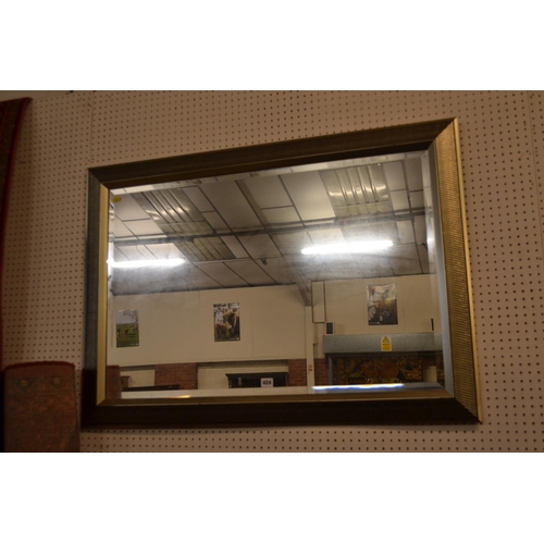 424 - RECTANGULAR BEVELLED WALL MIRROR IN SILVERED FRAME