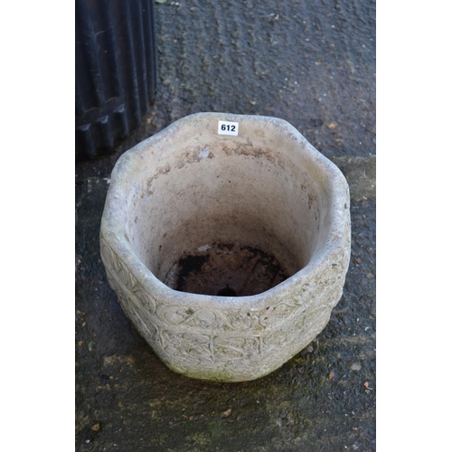 612 - STONEWARE OCTAGONAL PLANTER