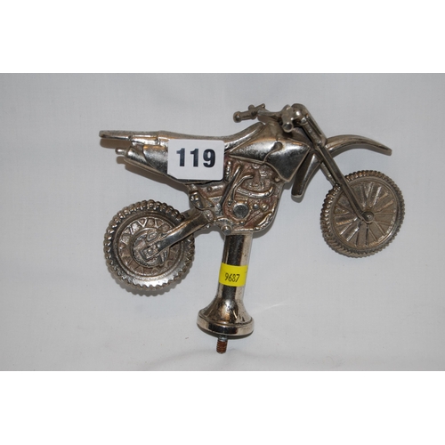 119 - CAST STEEL MOTORCYCLE TRIALS BIKE MASCOT