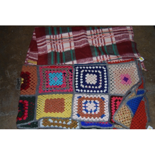 149 - WOOL BLANKET AND CROCHET BEDSPREAD