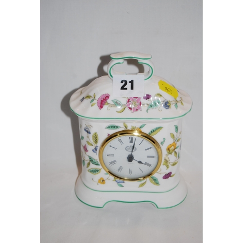 21 - MINTON HADDON HALL MANTEL CLOCK