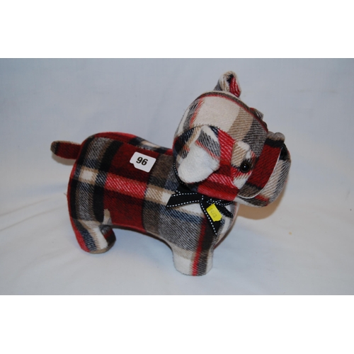 96 - TARTAN DOG DOORSTOP (NEW)