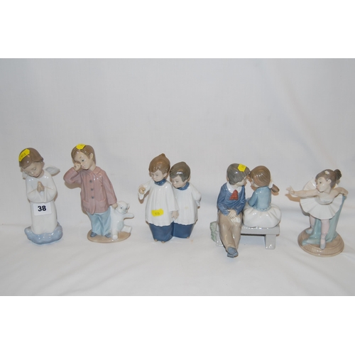 38 - 5 VARIOUS NAO PORCELAIN FIGURES OF CHILDREN