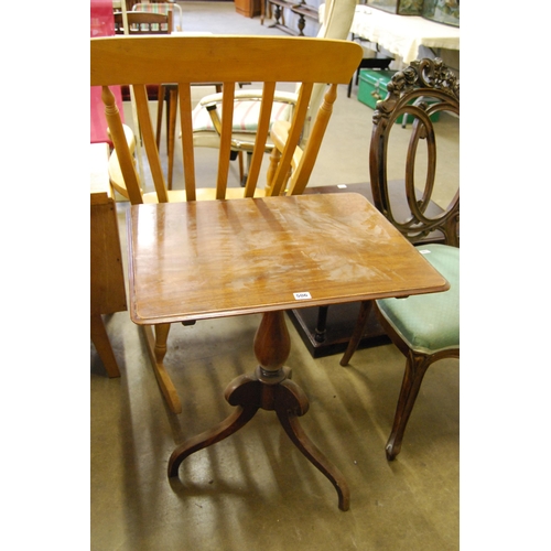 506 - 19TH CENTURY RECTANGULAR MAHOGANY TIL TOP TRIPOD TABLE 65CM WIDTH X 52CM DEPTH X 72CM HIGH